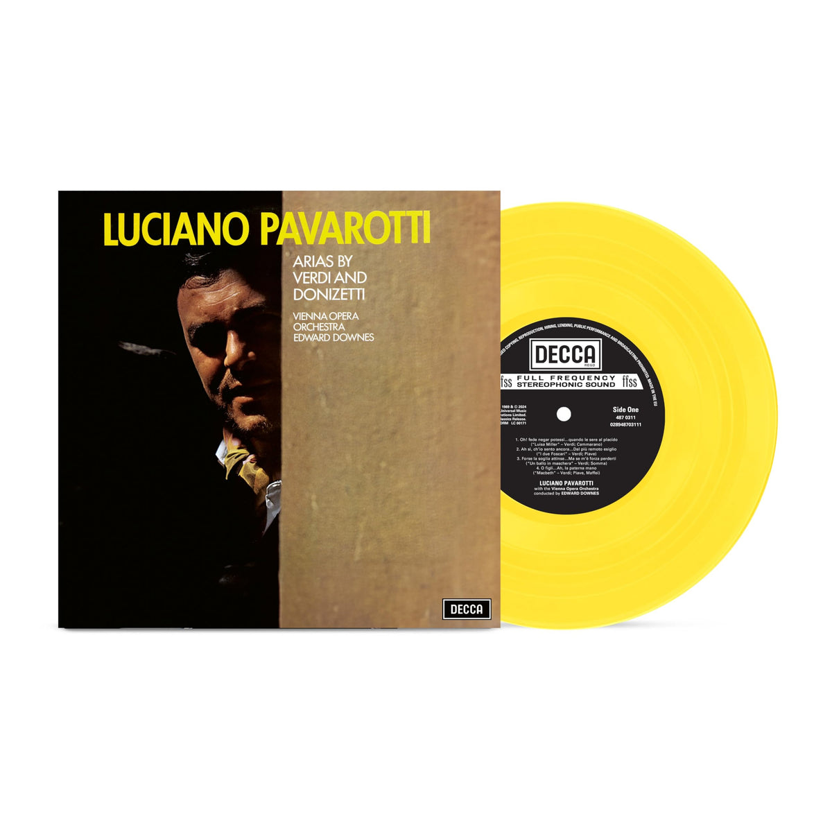 Giuseppe Verdi – Luciano Pavarotti: Arias By Verdi and Donizetti vinyl record cover