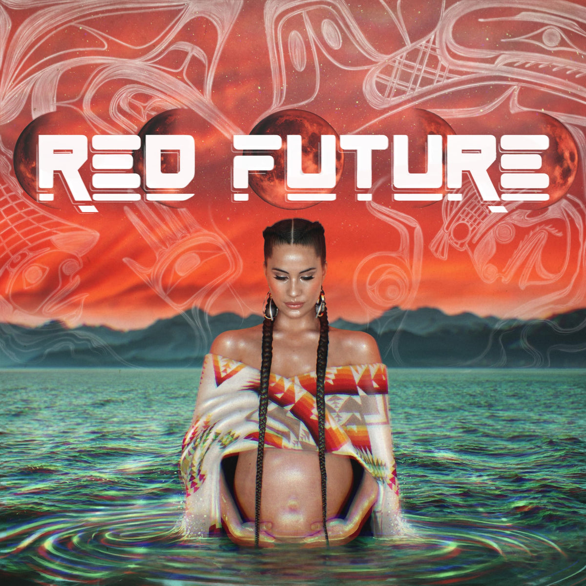 Snotty Nose Rez Kids – Red Future (Translucent Turquoise Vinyl) (2LP)  by Snotty Nose Rez Kids vinyl record cover