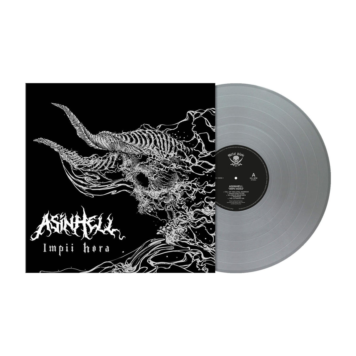 Asinhell – Impii Hora (Silver Vinyl) vinyl record cover