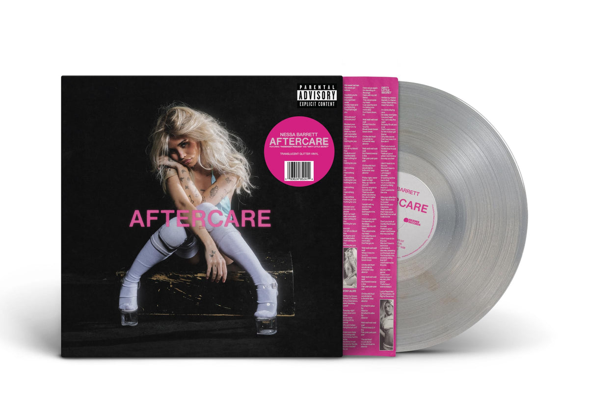 nessa barrett – AFTERCARE (Translucent Glitter Vinyl) (LP) by nessa barrett vinyl record cover
