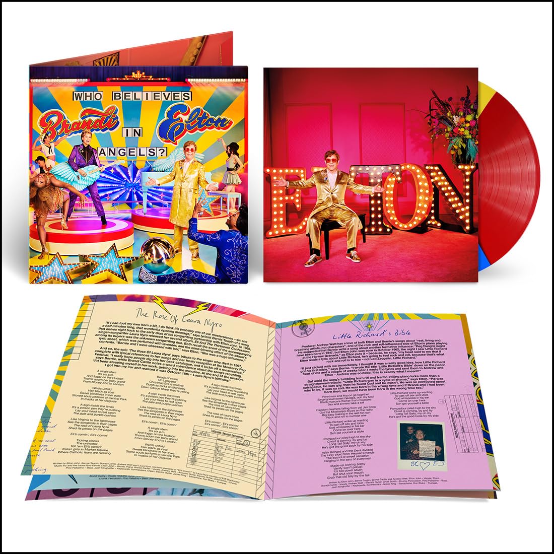 Elton John & Brandi Carlile – Who Believes in Angels? vinyl record cover