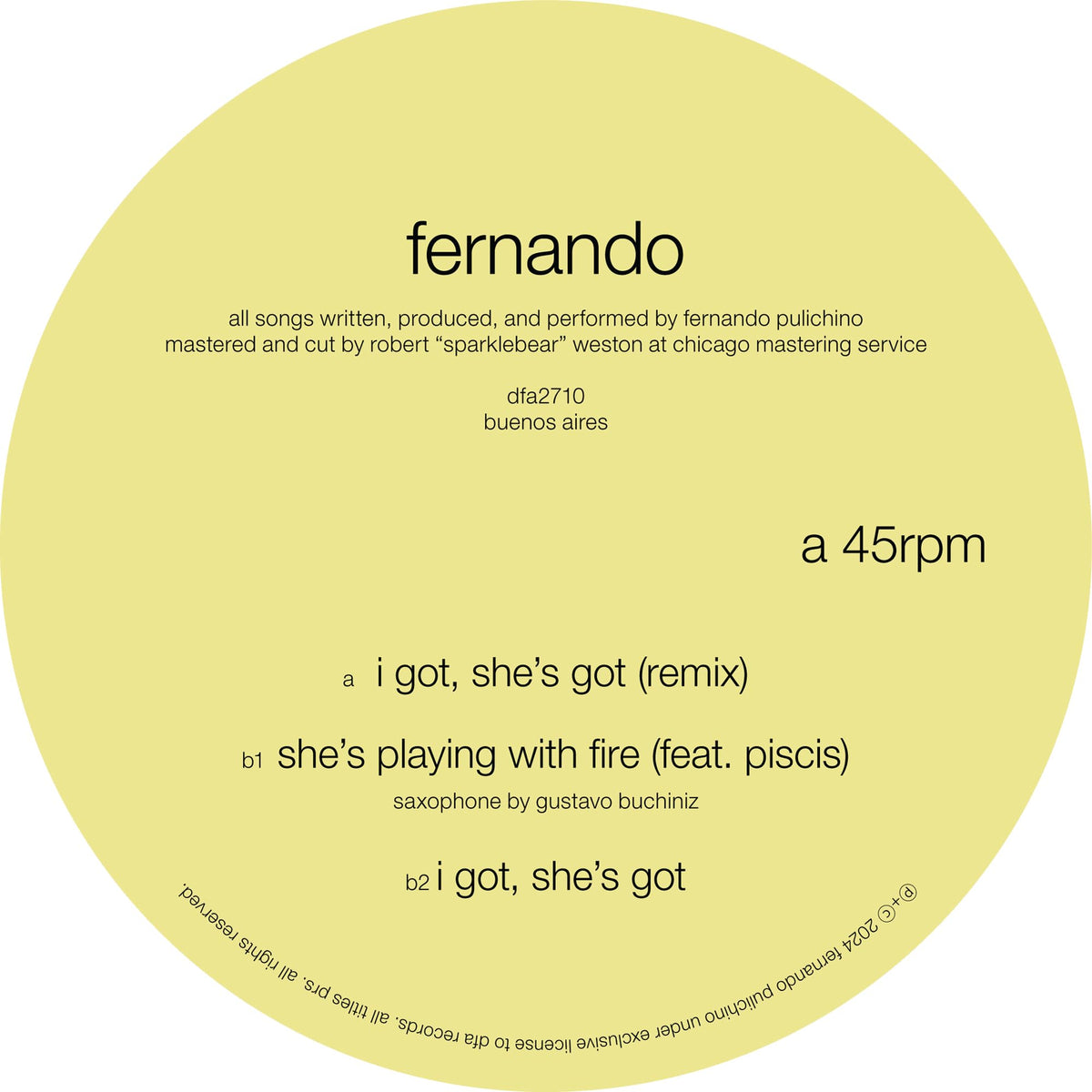 Fernando – I Got, She's Got vinyl record cover