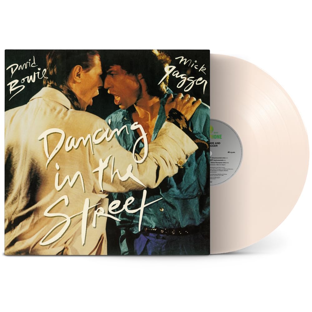 David Bowie & Mick Jagger – Dancing In The Street E.P. (2025 Remaster) [White Vinyl](LP) by David Bowie & Mick Jagger vinyl record cover
