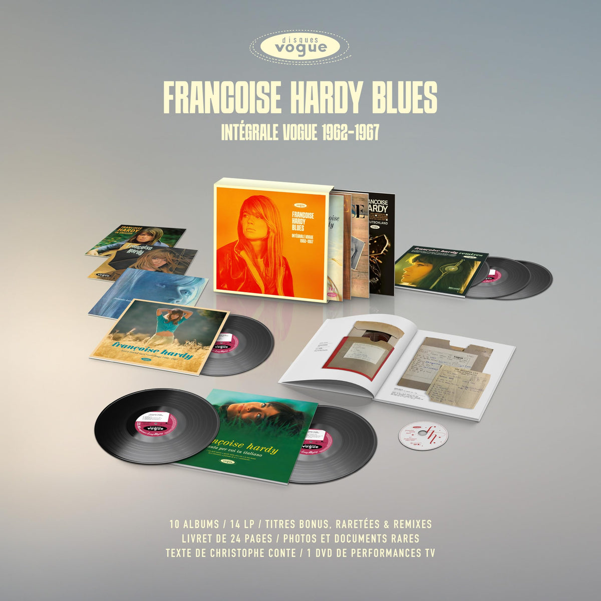 Francoise Hardy – Francoise Hardy Blues : Integrale Vogue 1962-1967 (15LP) by Francoise Hardy vinyl record cover