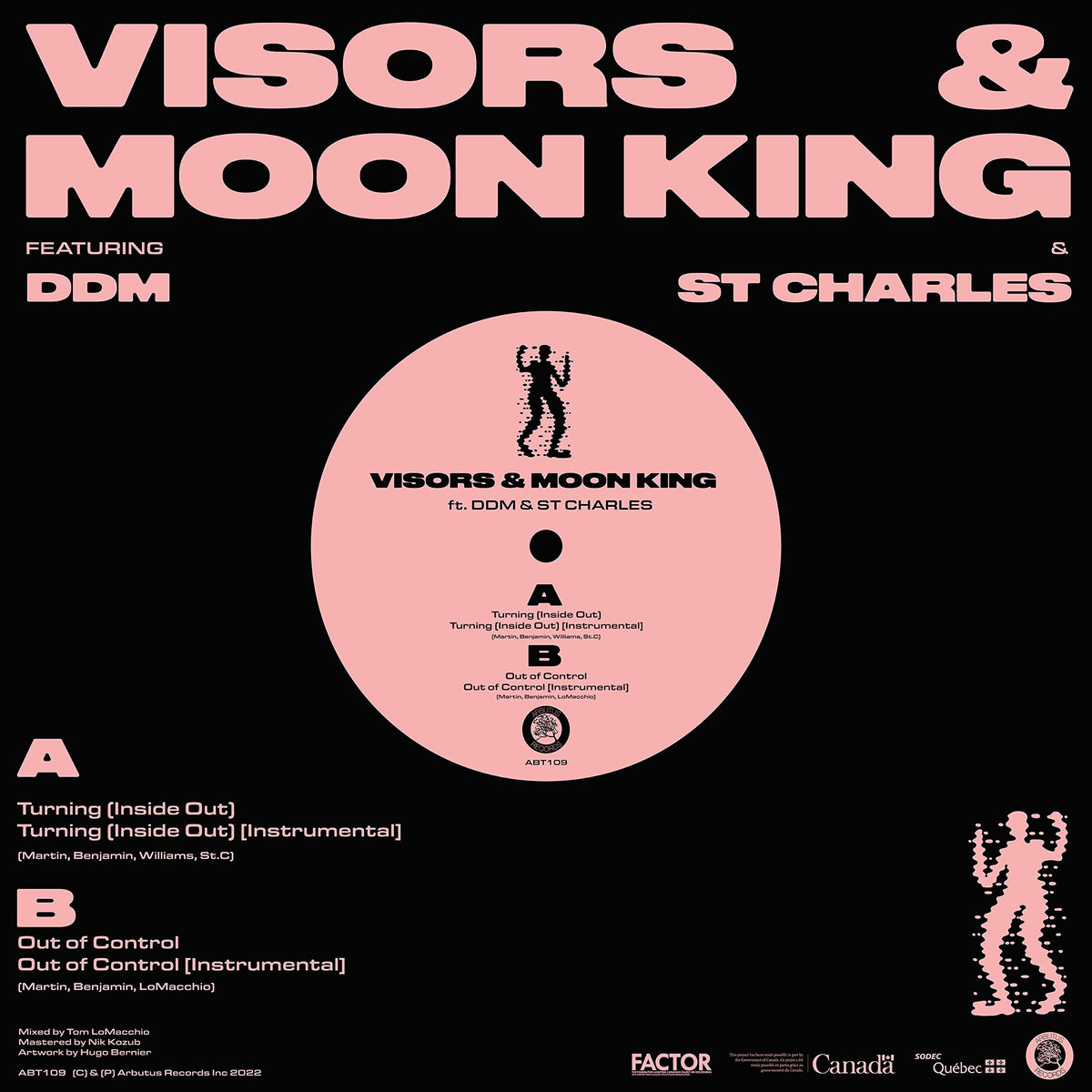 Visors & Moon King – Turning (Inside Out) B/W Out Of Control [12In] vinyl record cover