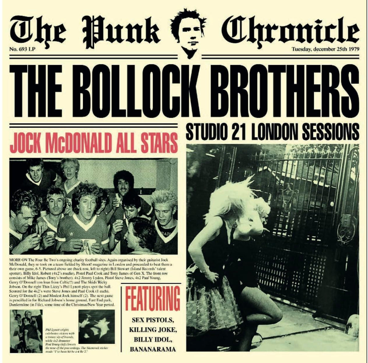 The Bollock Brothers – 21 Studio Sessions vinyl record cover