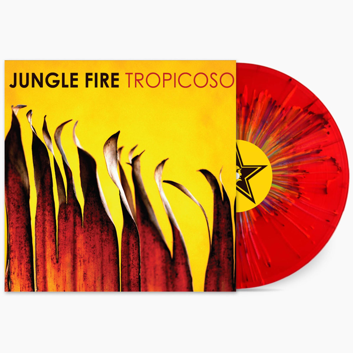 Jungle Fire – Tropicoso (Limited Edition Red Splatter Vinyl) (LP) by Jungle Fire vinyl record cover