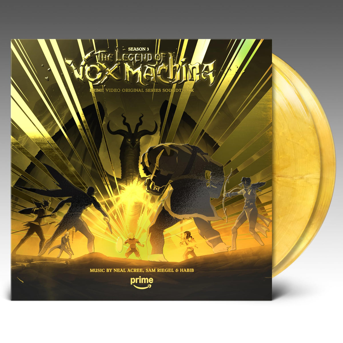 Neal Acree / Sam Riegel / Mr. Fantastic – Legend Of Vox Machina - Season 3 (Prime Video Ost) (Metallic Gold vinyl record cover