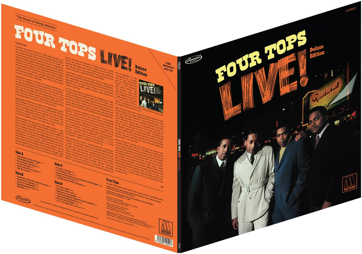 The Four Tops – Live (Special 60th Anniversary Deluxe Edition) vinyl record cover