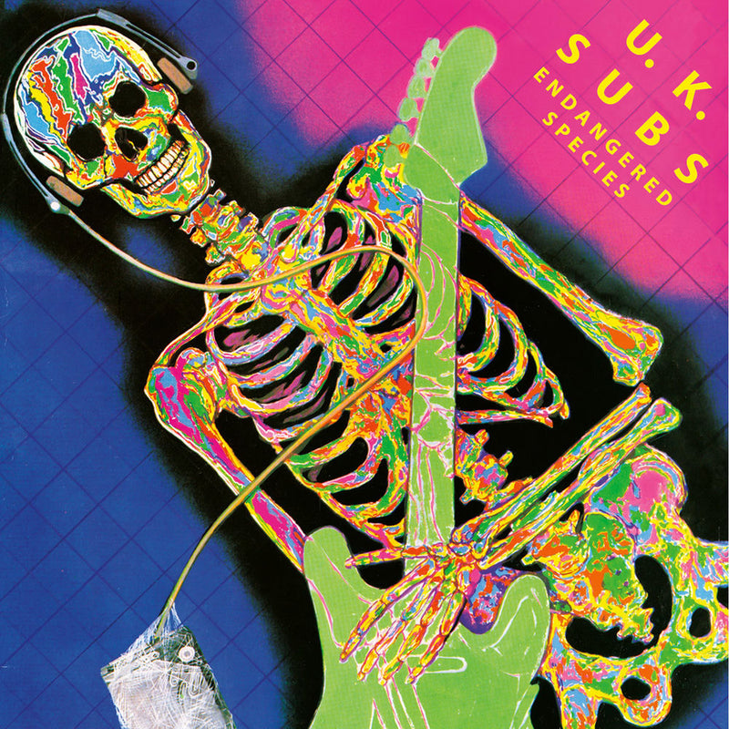 UK Subs – Endangered Species (Sunburst Yellow/Red Vinyl) vinyl record cover