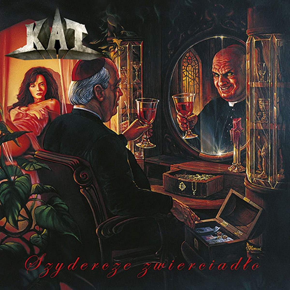 KAT – Szydercze Zwierciadlo [LP] (RED VINYL, IMPORT) vinyl record cover