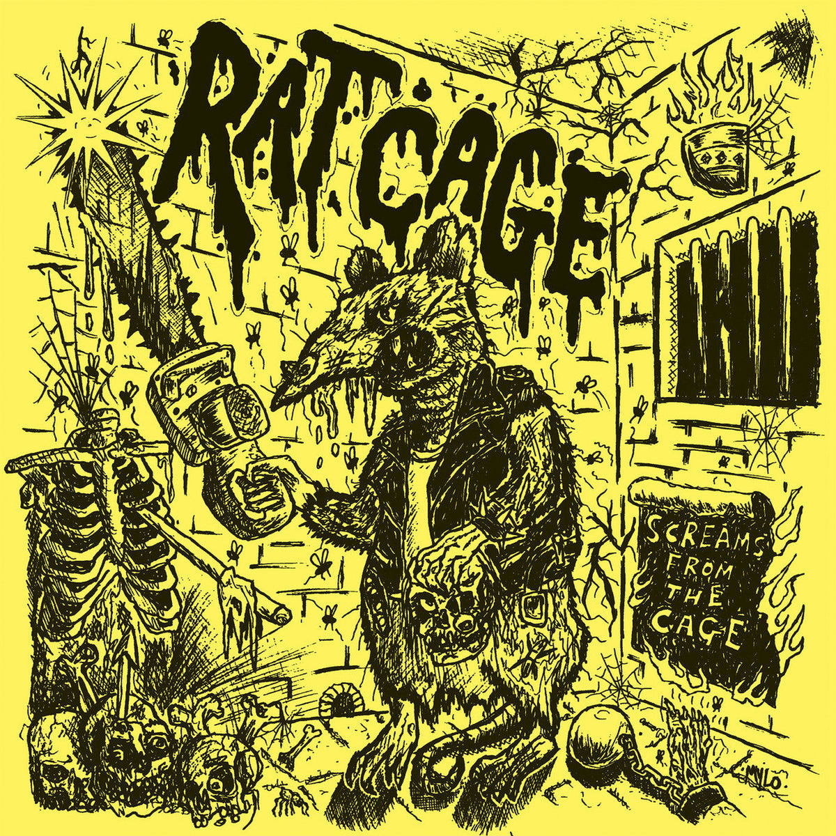 Rat Cage – Screams From The Cage vinyl record cover