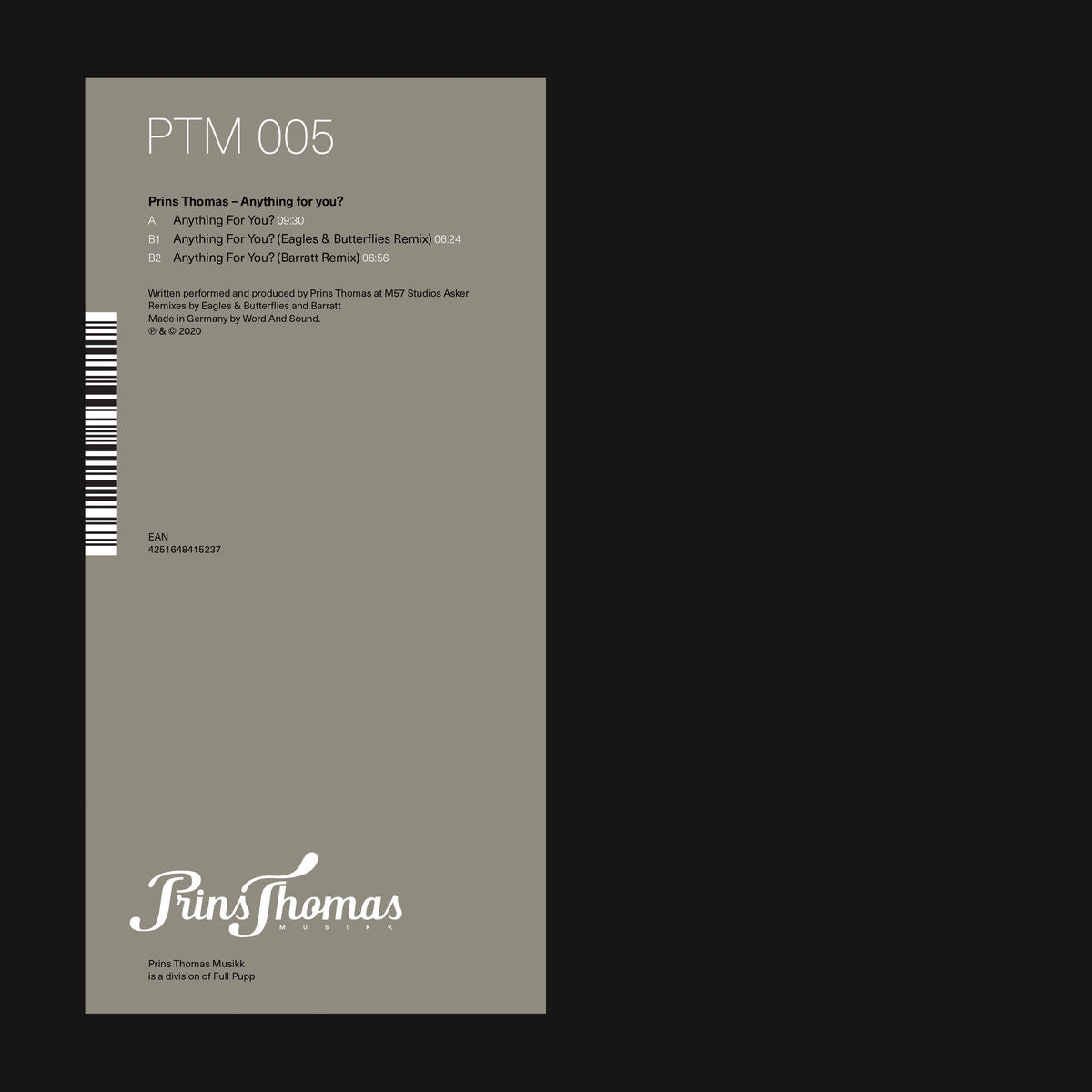 Prins Thomas – Anything for You vinyl record cover