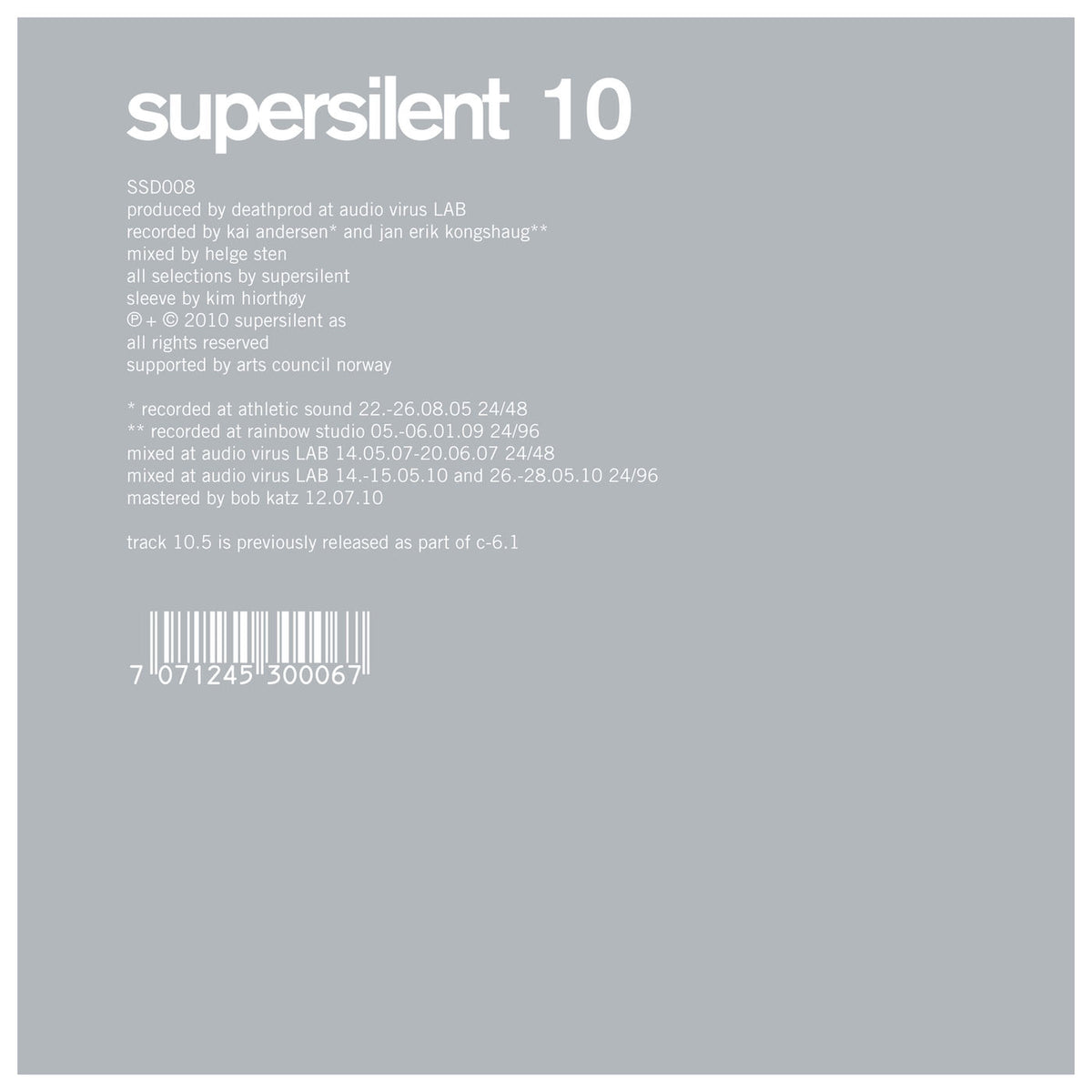 Supersilent – 10 vinyl record cover