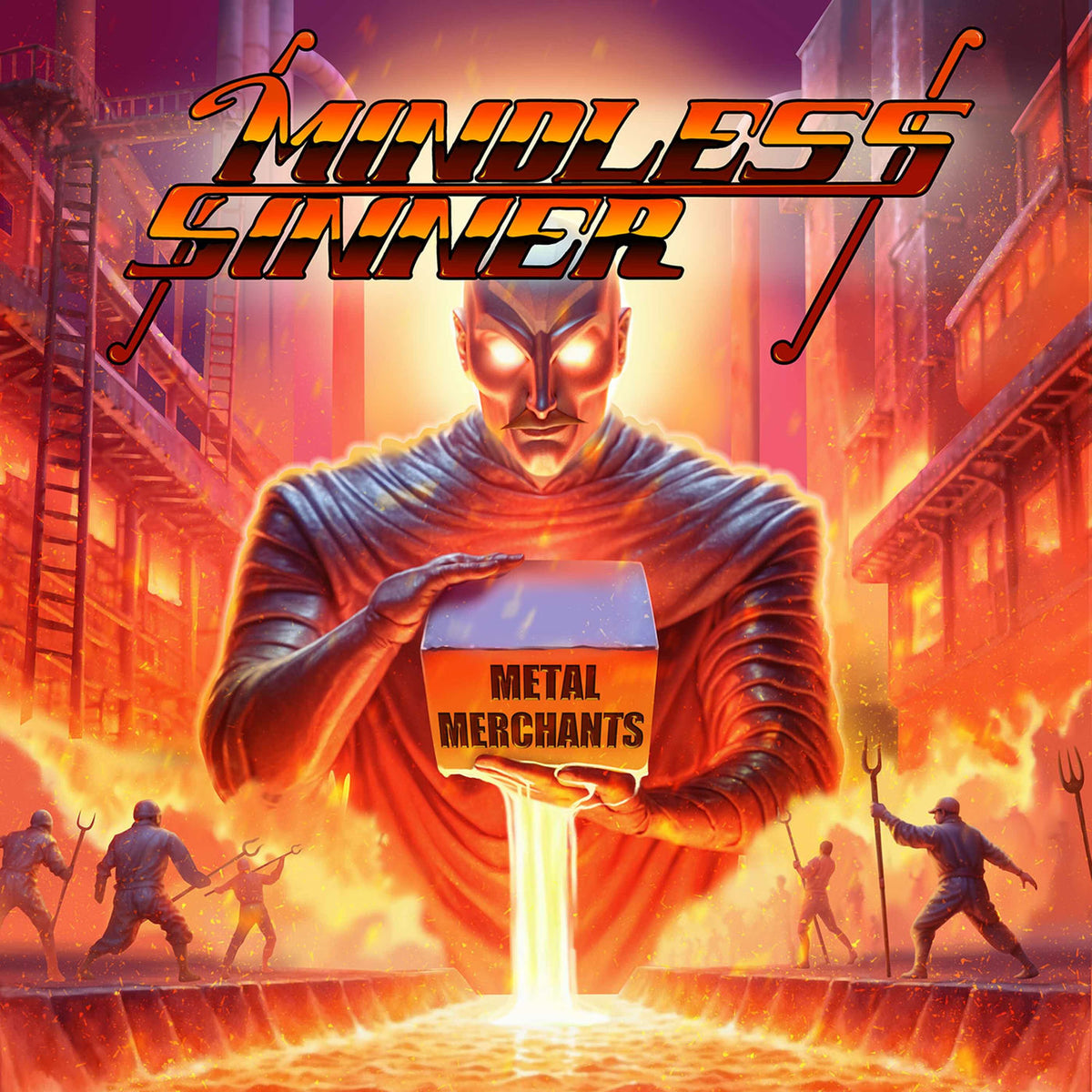 Mindless Sinner – Metal Merchants [LP] (ORANGE VINYL) vinyl record cover
