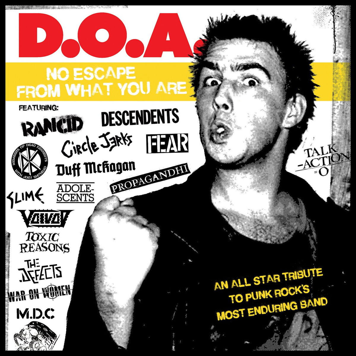 Various Artists – No Escape From What You Are (D.O.A. TRIBUTE) (ORANGE VINYL) vinyl record cover