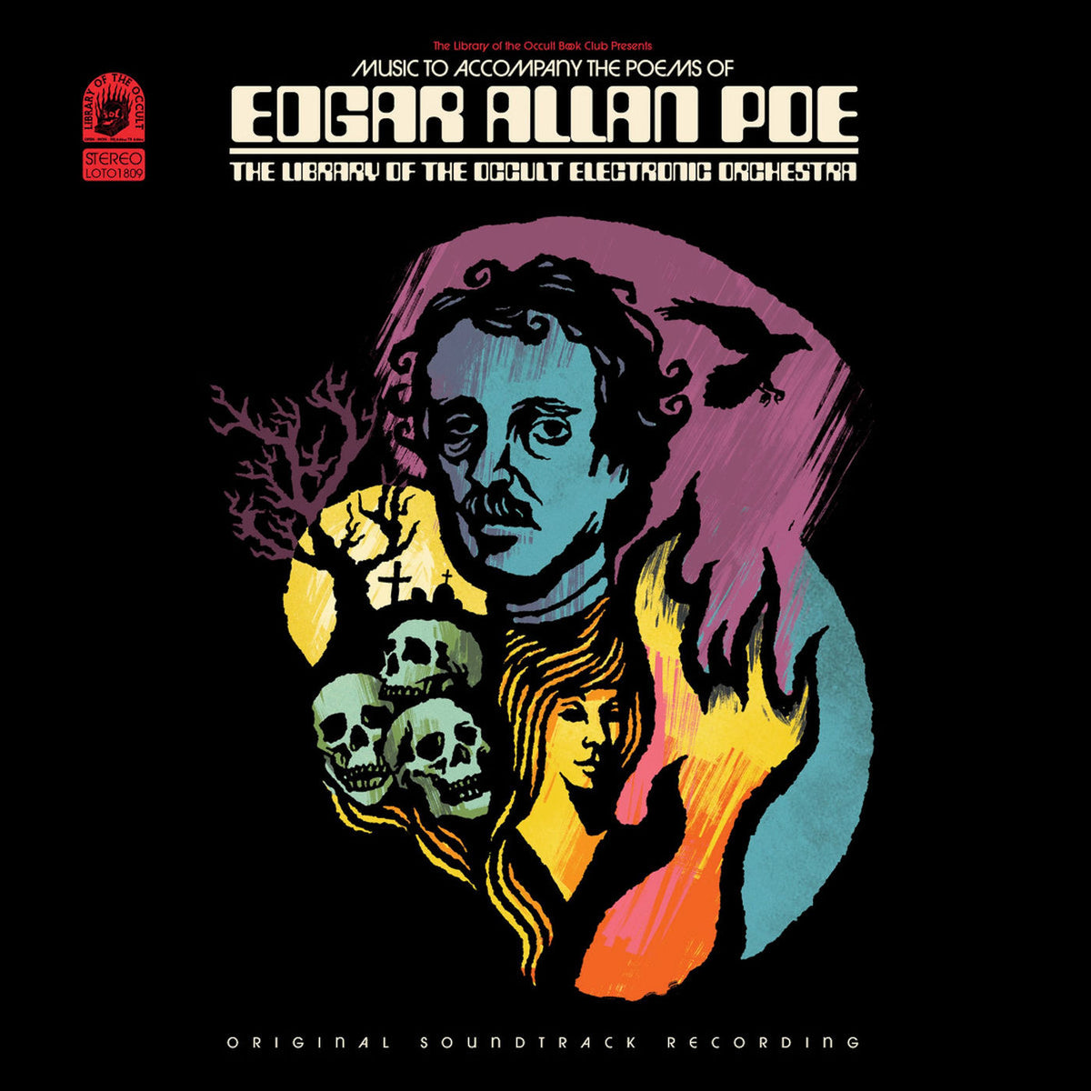 Various Artists – Music To Accompany The Poems Of Edgar Allan Poe (2LP-PURPLE/BLUE VINYL) vinyl record cover