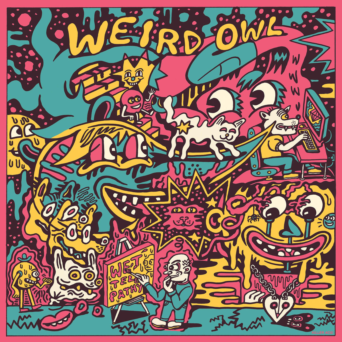 Weird Owl – Wet Telepathy vinyl record cover