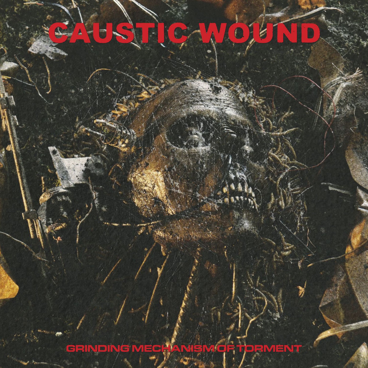 Caustic Wound – Grinding Mechanism Of Torment vinyl record cover