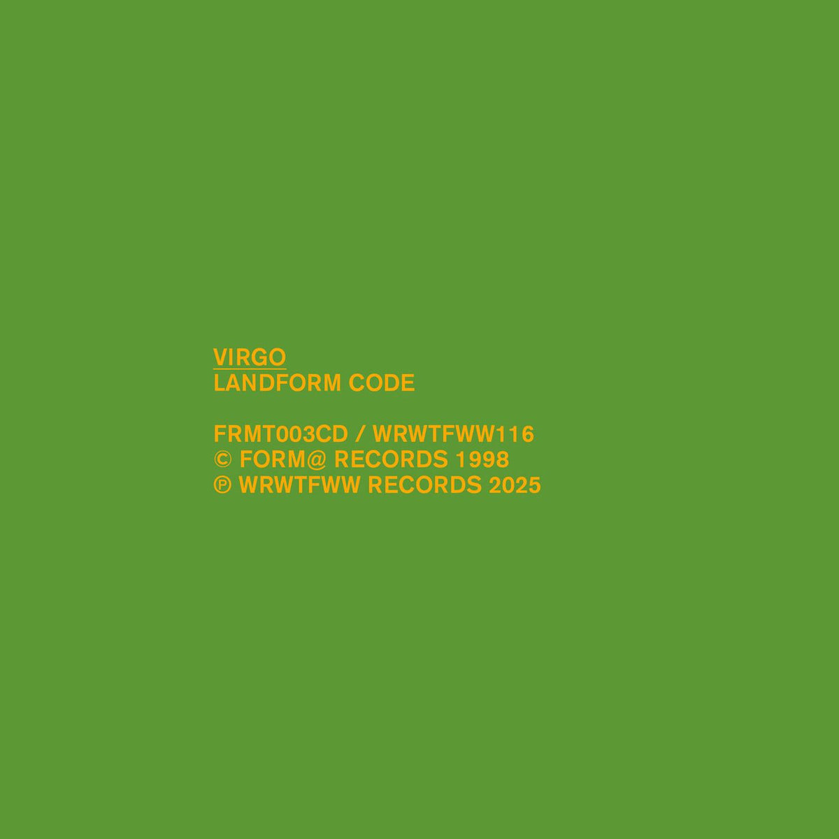 Virgo – Landform Code vinyl record cover