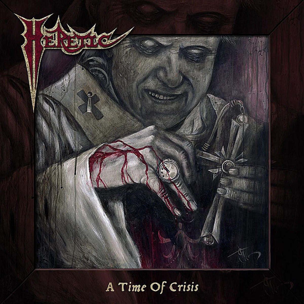Heretic – Time Of Crisis vinyl record cover