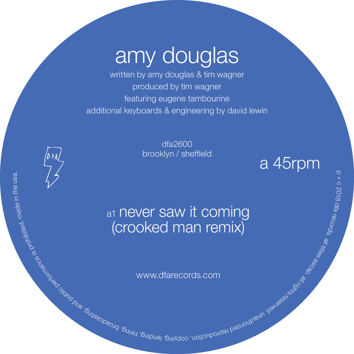 Amy Douglas – Never Saw It Coming vinyl cover