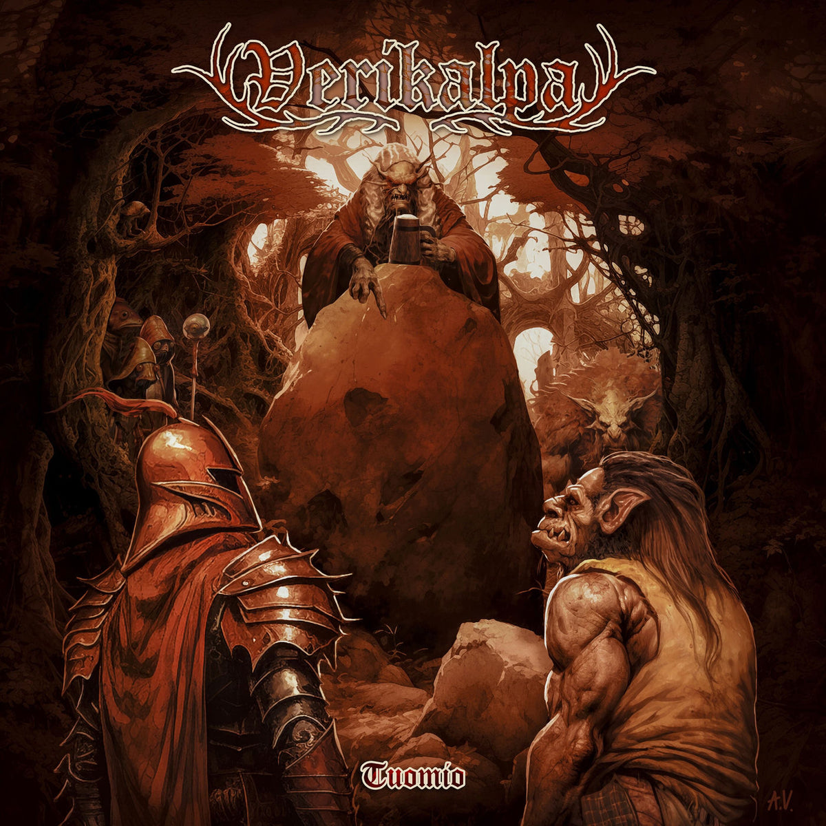 Verikalpa – Tuomio (MARBLED RED VINYL) vinyl record cover