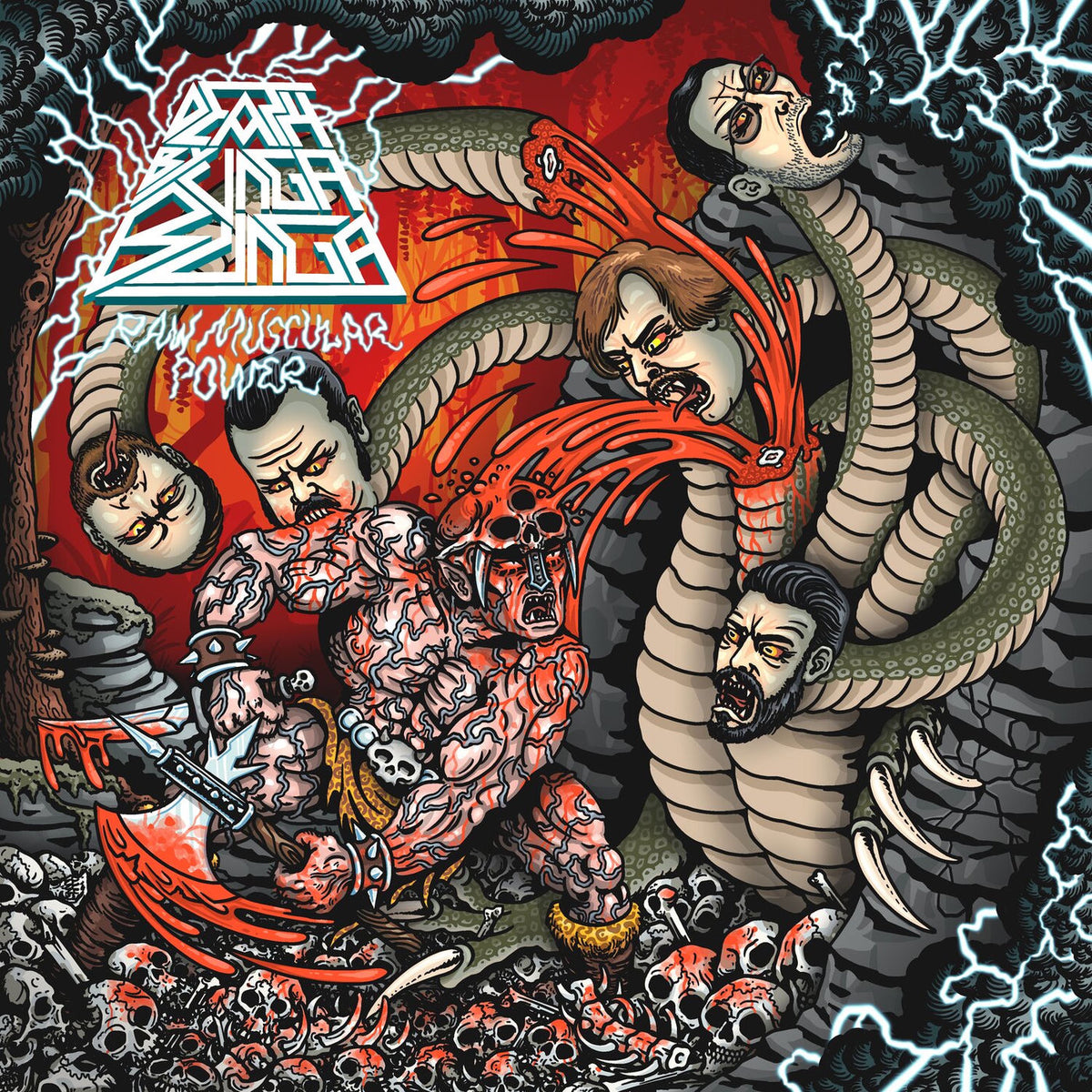 Death By Unga Bunga – Raw Muscular Power vinyl record cover
