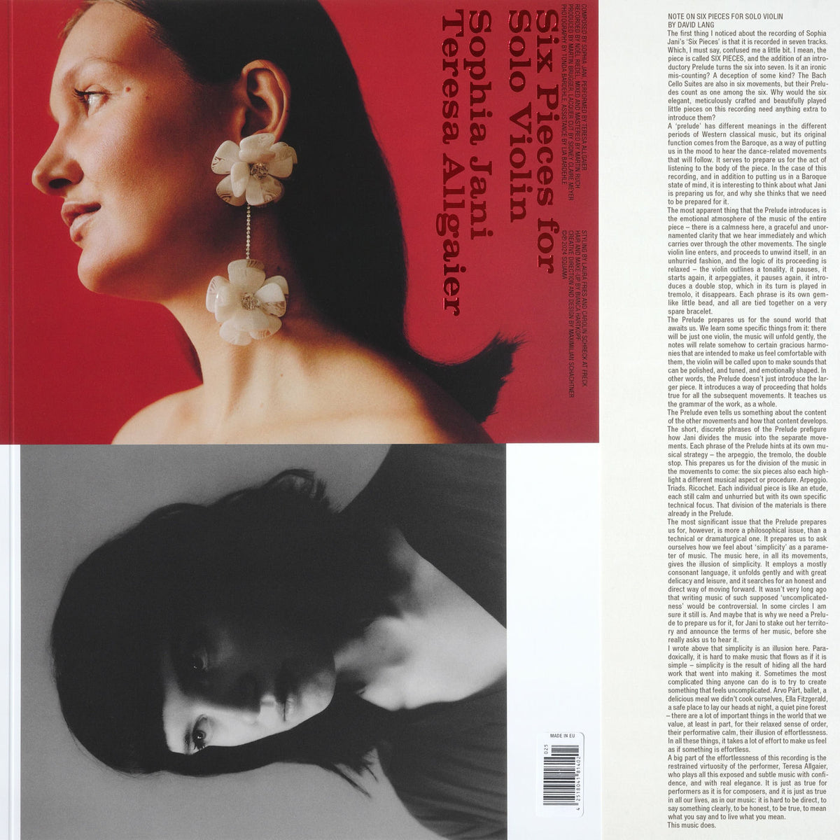 Sophia Jani – Six Pieces for Solo Violin vinyl cover