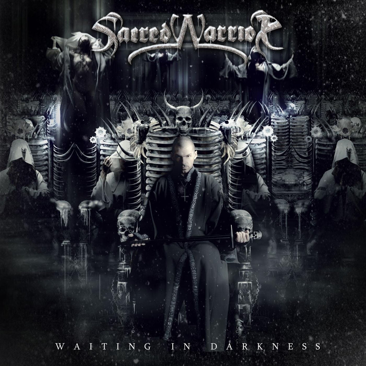 Sacred Warrior – Waitin In Darkness vinyl record cover