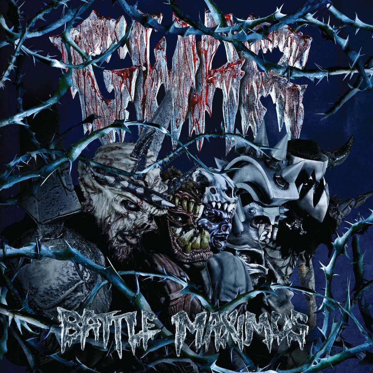 Gwar – Battle Maximus (10th Anniversary Edition) (CRYSTAL BLUE WITH DARK BLUE SWIRL VINYL) vinyl record cover
