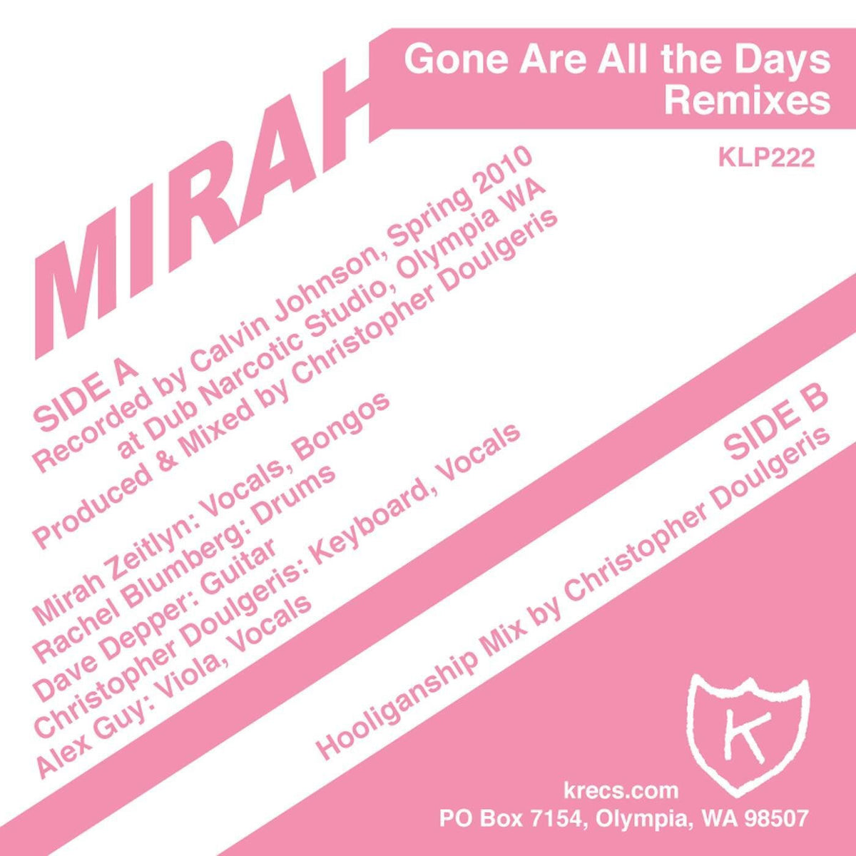 Mirah – Gone All the Days vinyl record cover
