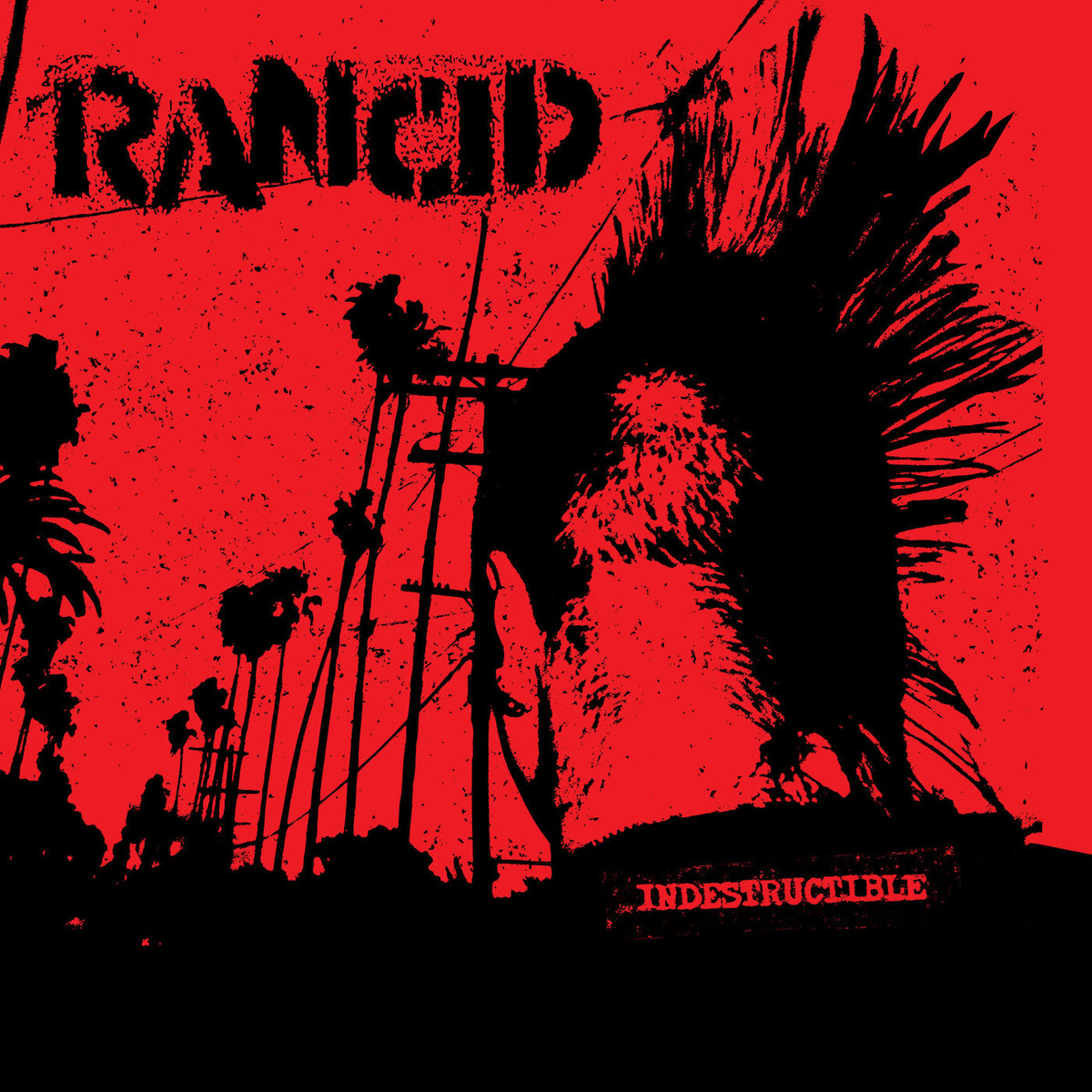 Rancid – Indestructible [2Lp] (Red & Black Galaxy Vinyl, 20Th Anniversary Edition) (Deluxe / 2LP) vinyl record cover
