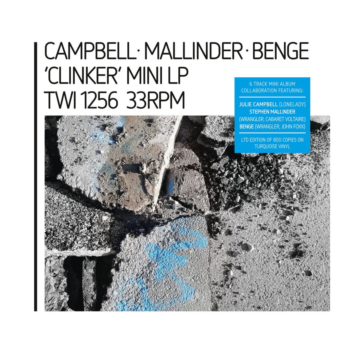 Campbell, Mallinder, Benge – Clinker vinyl cover