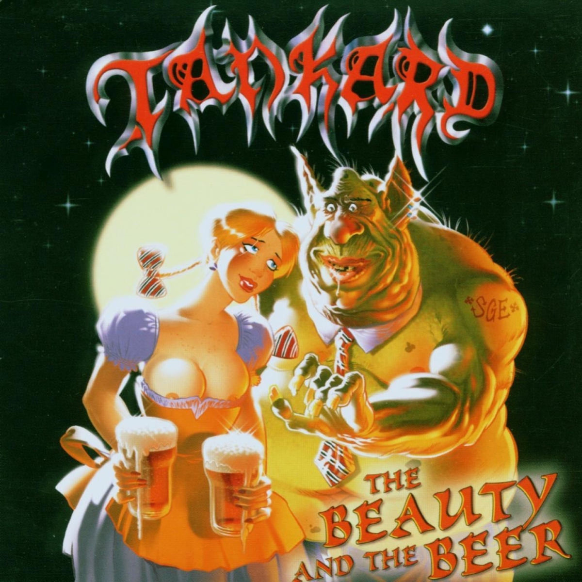 Tankard – The Beauty And The Beer (REMASTERED 2025) (GREEN YELLOW SWIRL VINYL) vinyl record cover