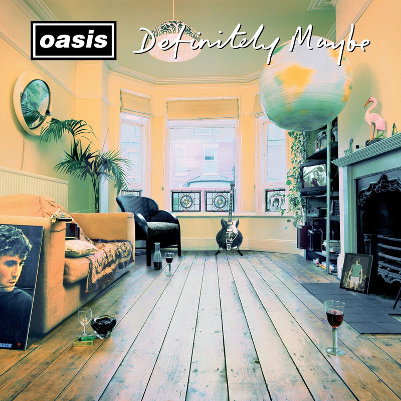 Oasis – Definitely Maybe (25th Anniversary Limited Silver Vinyl) (Deluxe) vinyl record cover
