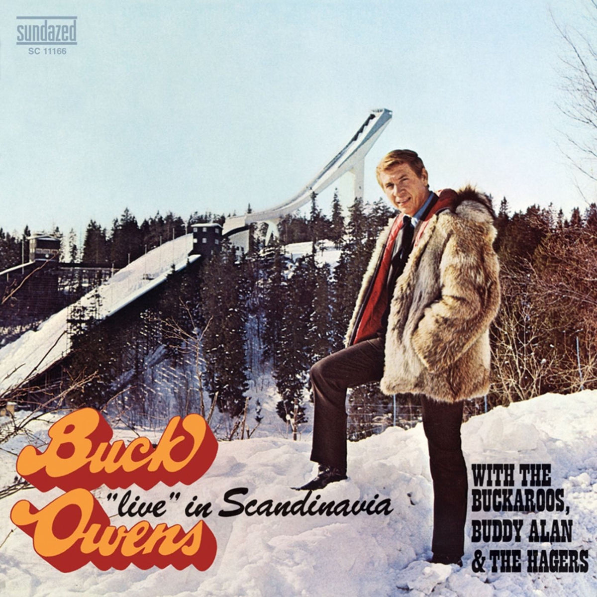 Buck Owens – Live in Scandinavia (feat. The Buckaroos & Buddy Alan & The Hagers) vinyl cover
