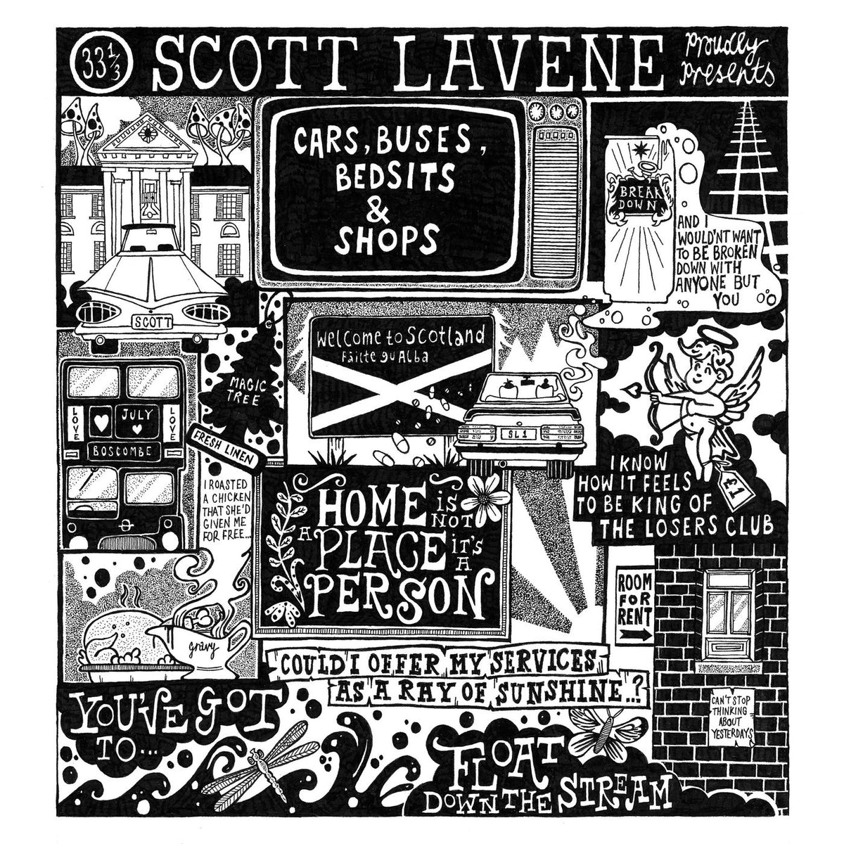Scott Lavene – Cars, Buses, Bedsits and Shops vinyl cover