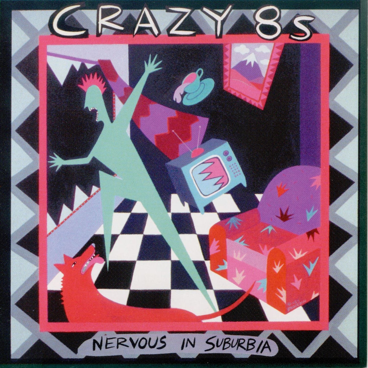 Crazy 8S – Nervous In Suburbia vinyl record cover