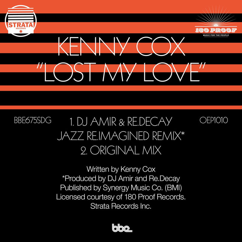 Kenny Cox – Lost My Love (DJ Amir & Re.Decay Jazz Re.Imagined Remix) vinyl record cover