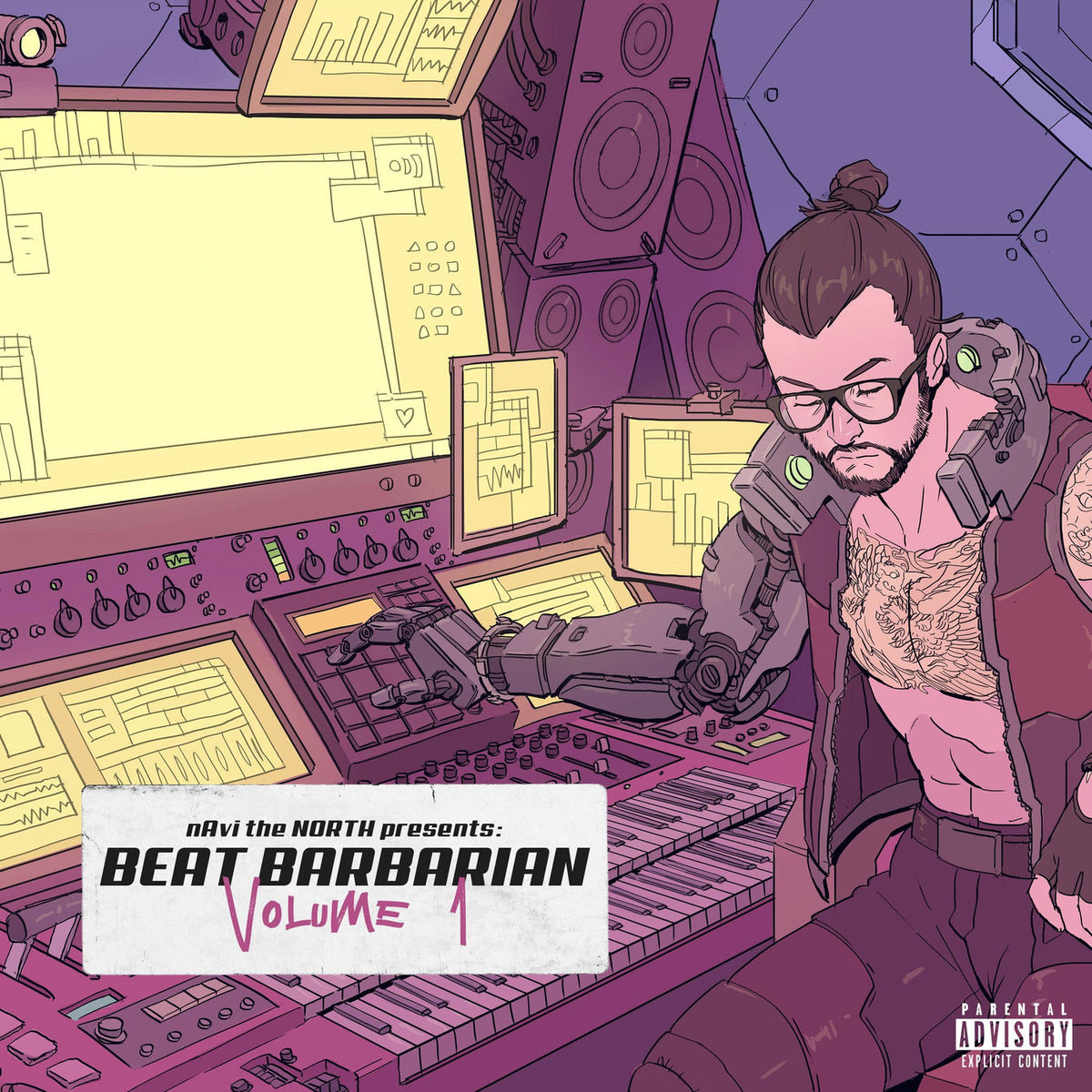 Navi The North – Beat Barbarian, Volume 1 (PURPLE & YELLOW VINYL) vinyl record cover