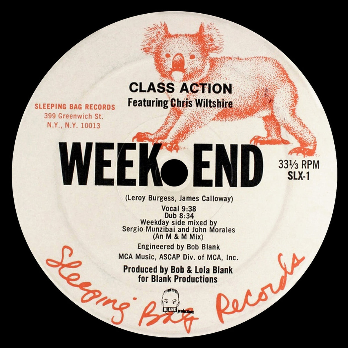 Class Action – Weekend (Incl. Larry Levan Remix) (White Vinyl) vinyl record cover