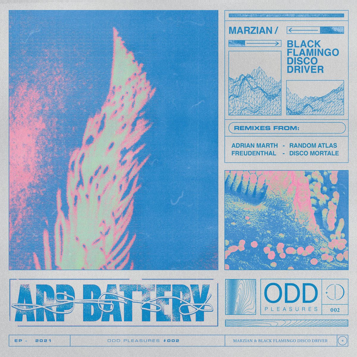 Marzian, Black Flamingo Disco Driver – Arp Battery vinyl cover