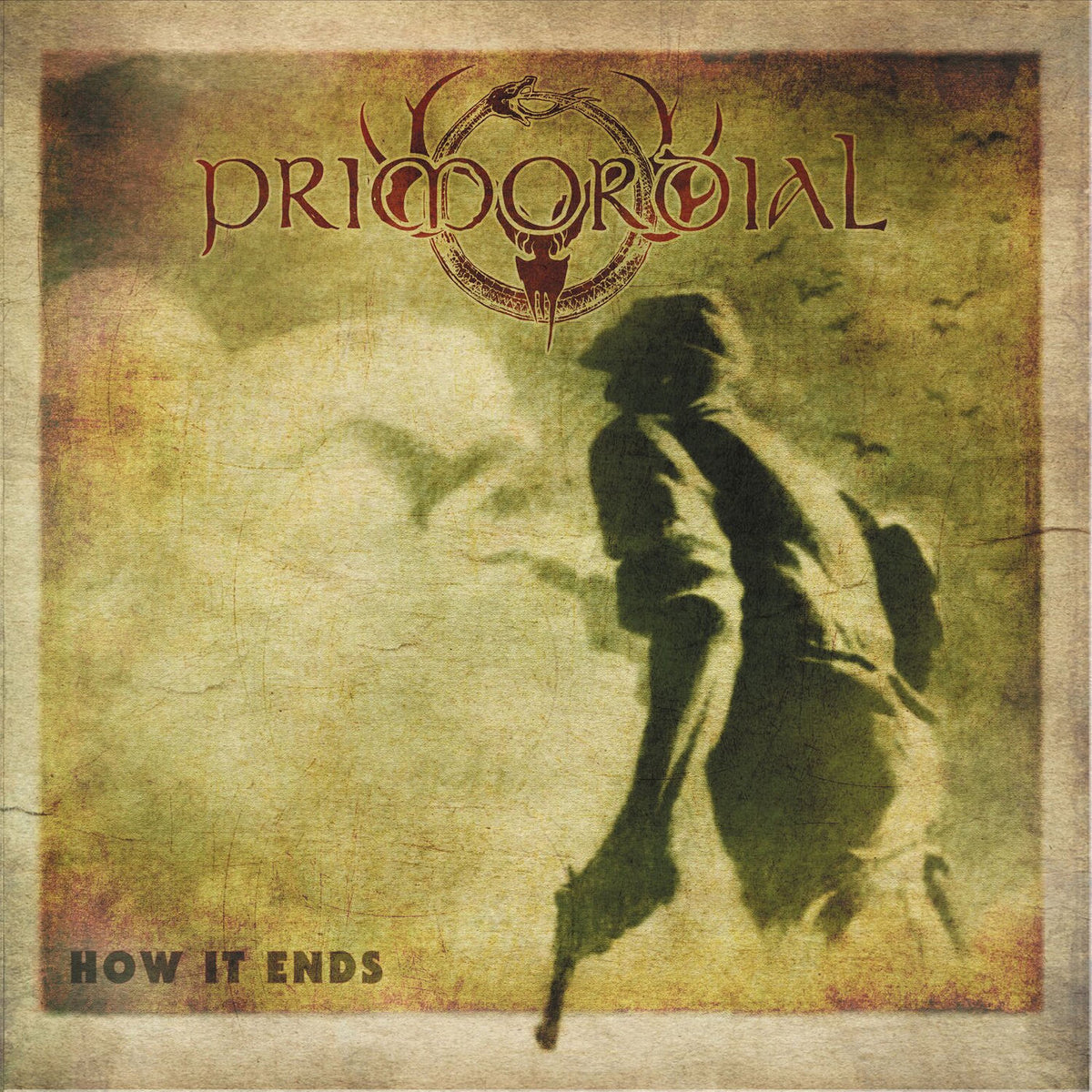 Primordial – How It Ends (Ochre Marbled Vinyl) vinyl record cover