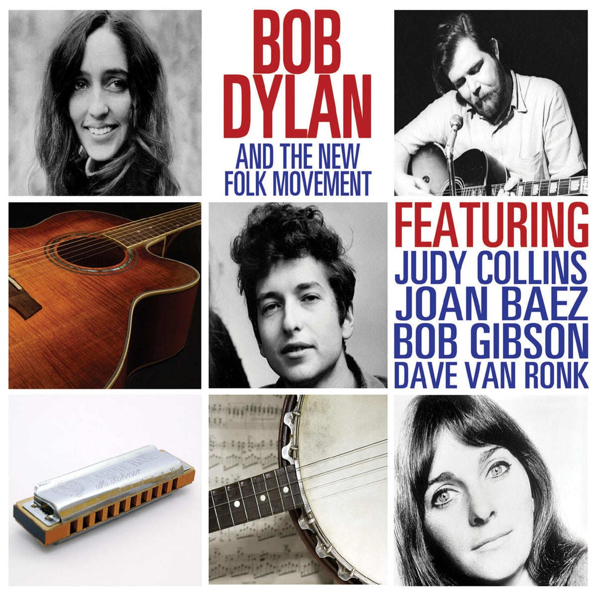 Various Artists – Bob Dylan & The Folk Movement vinyl record cover