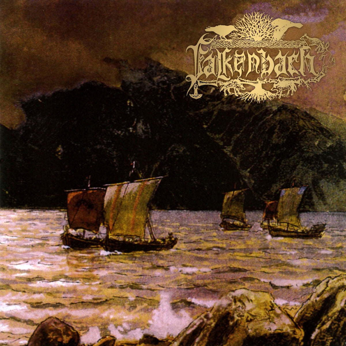 Falkenbach – Magni Blandinn Ok Megintiri - Yellow/Black vinyl record cover