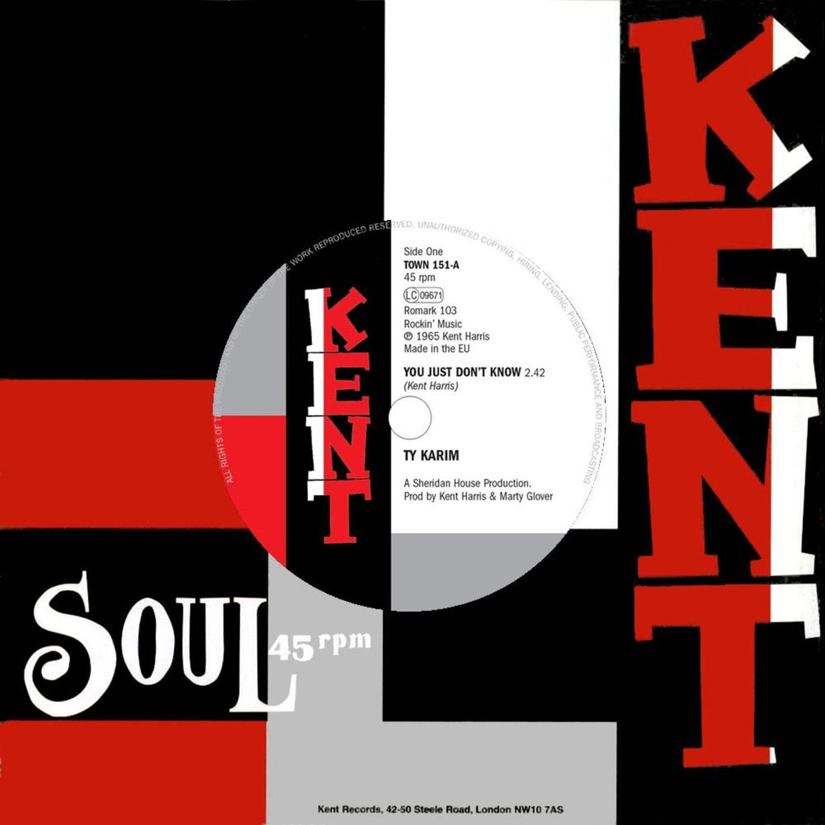 Ty Karim – You Just Don't Know / Lightin' Up vinyl cover