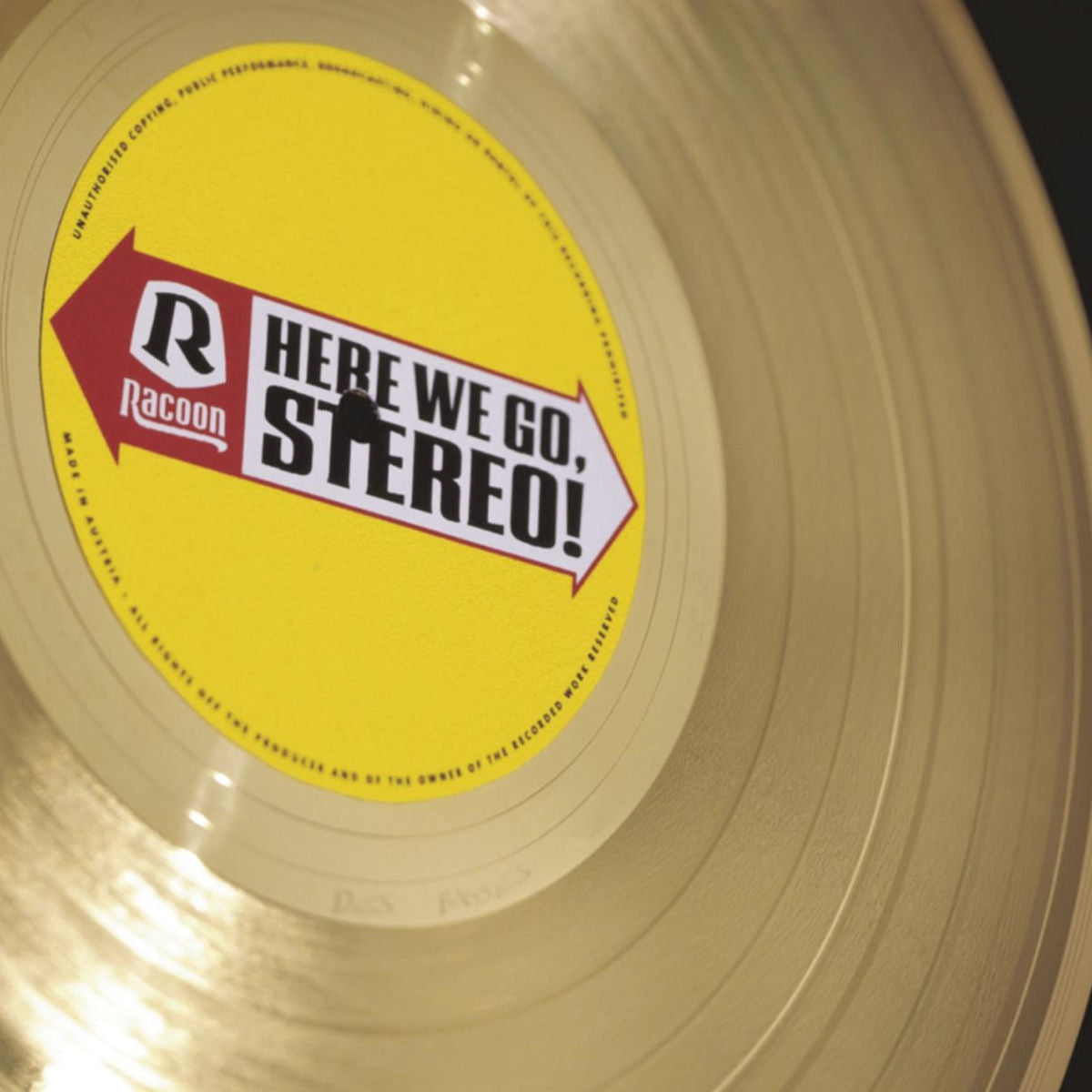 Racoon – Here We Go Stereo vinyl record cover