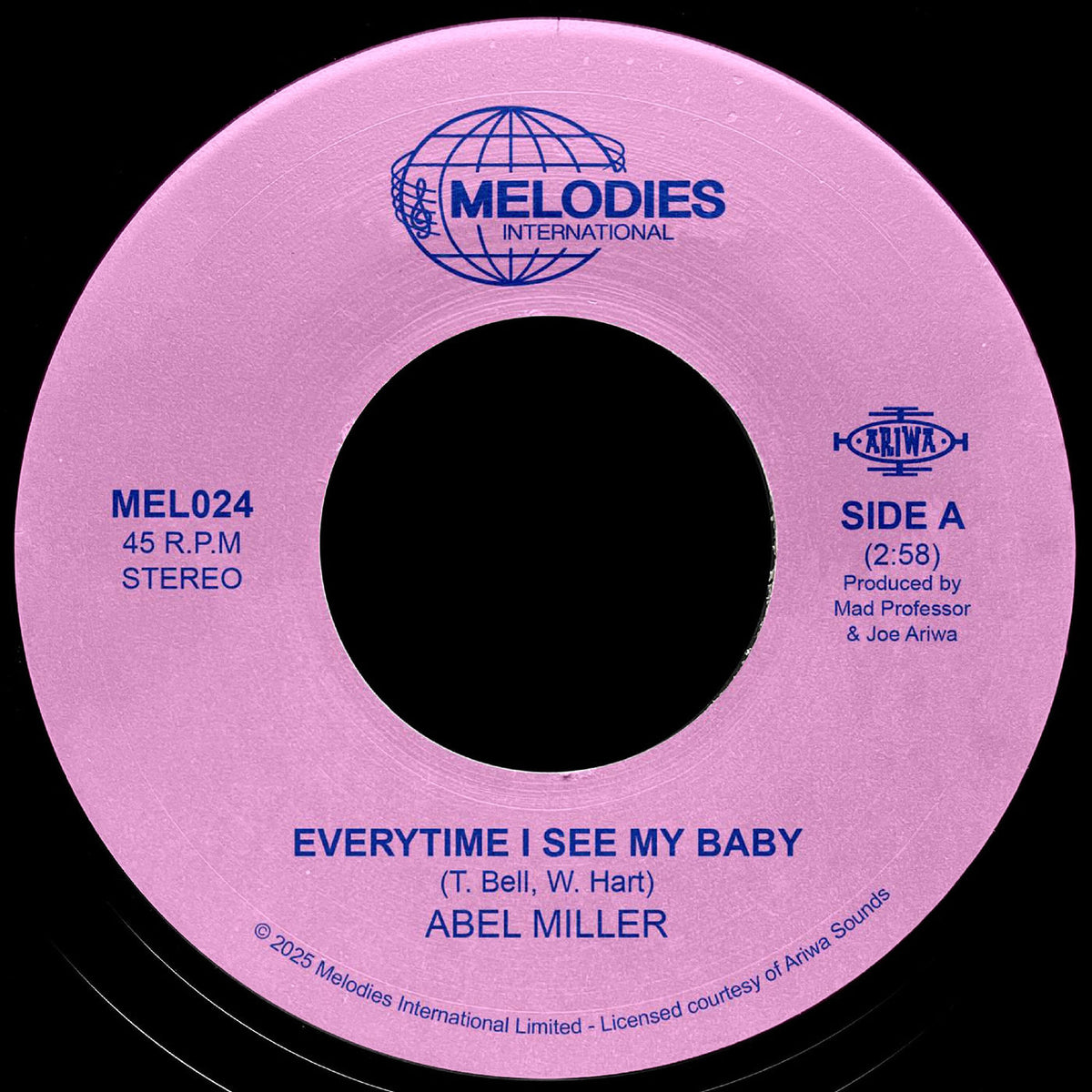 Abel Miller – Everytime I See My Baby vinyl cover
