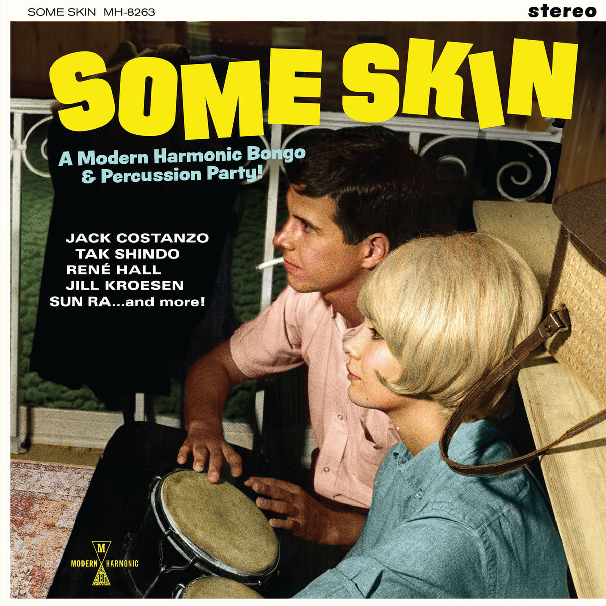 Various Artists – Some Skin: A Modern Harmonic Bongo & Percussion Party (YELLOW VINYL) vinyl record cover